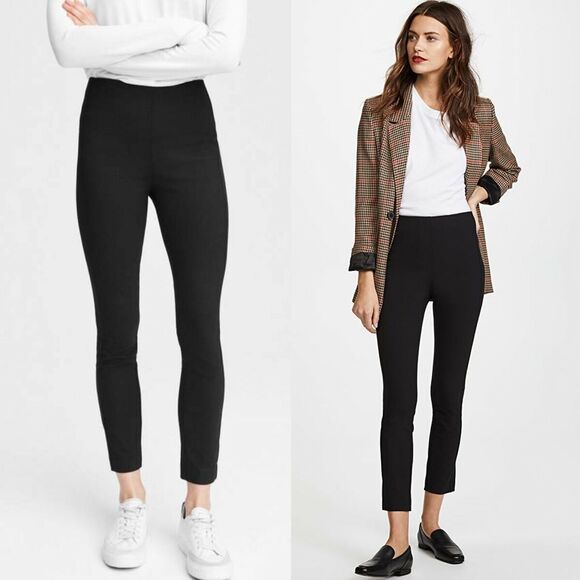Rag & Bone Simone Equestrian Stretch Slim Pull-On Ankle Pants Black 00